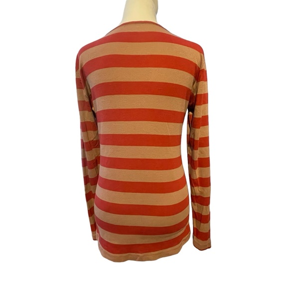 GAP. Sz: M. Red/Tan horizontal striped. 60% Cotton/40% Modal 🤩 long sleeve - Picture 5 of 13